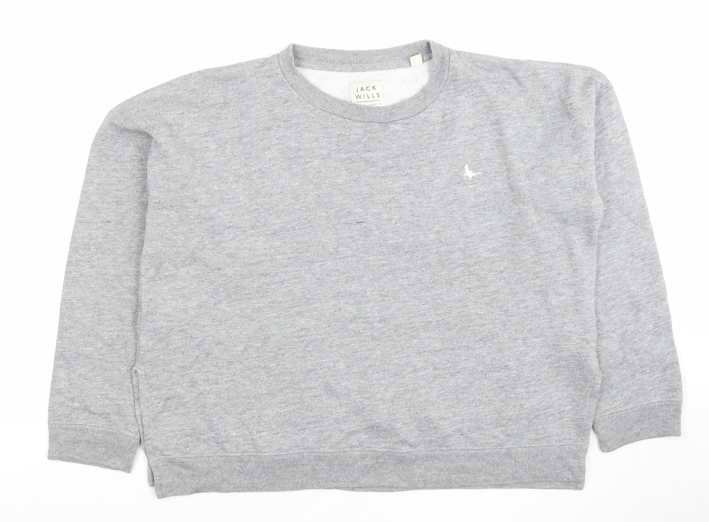 Jack Wills Women's Grey Crew Neck Pullover Sweatshirt UK 12