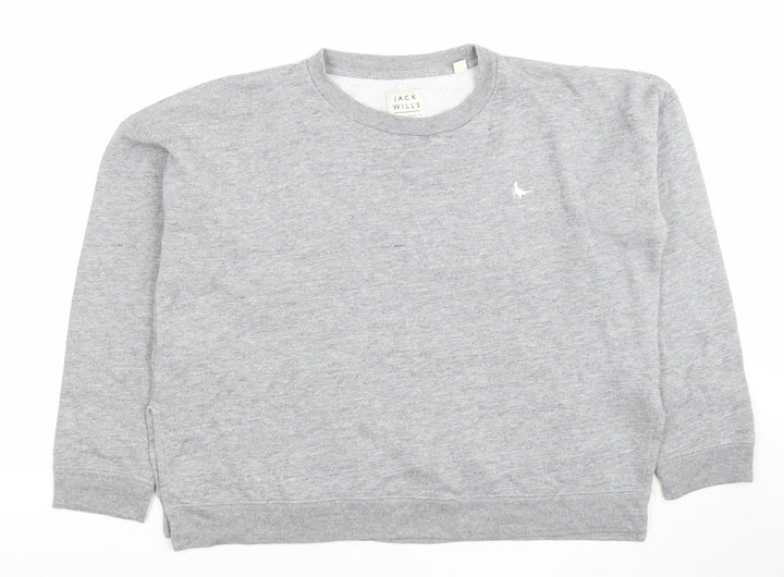 Jack Wills Women's Grey Crew Neck Pullover Sweatshirt UK 12
