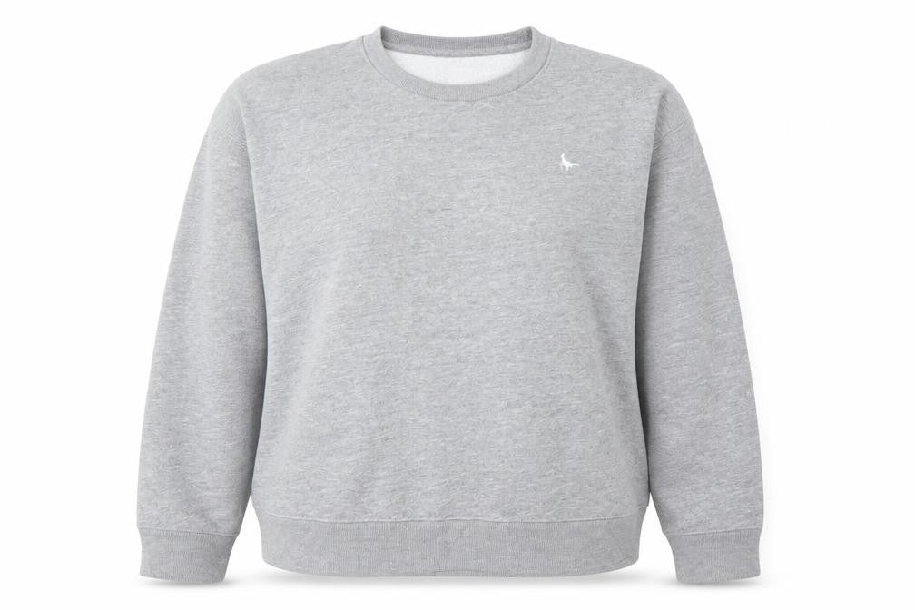 Front view of Jack Wills Women's Grey Crew Neck Pullover Sweatshirt UK 12