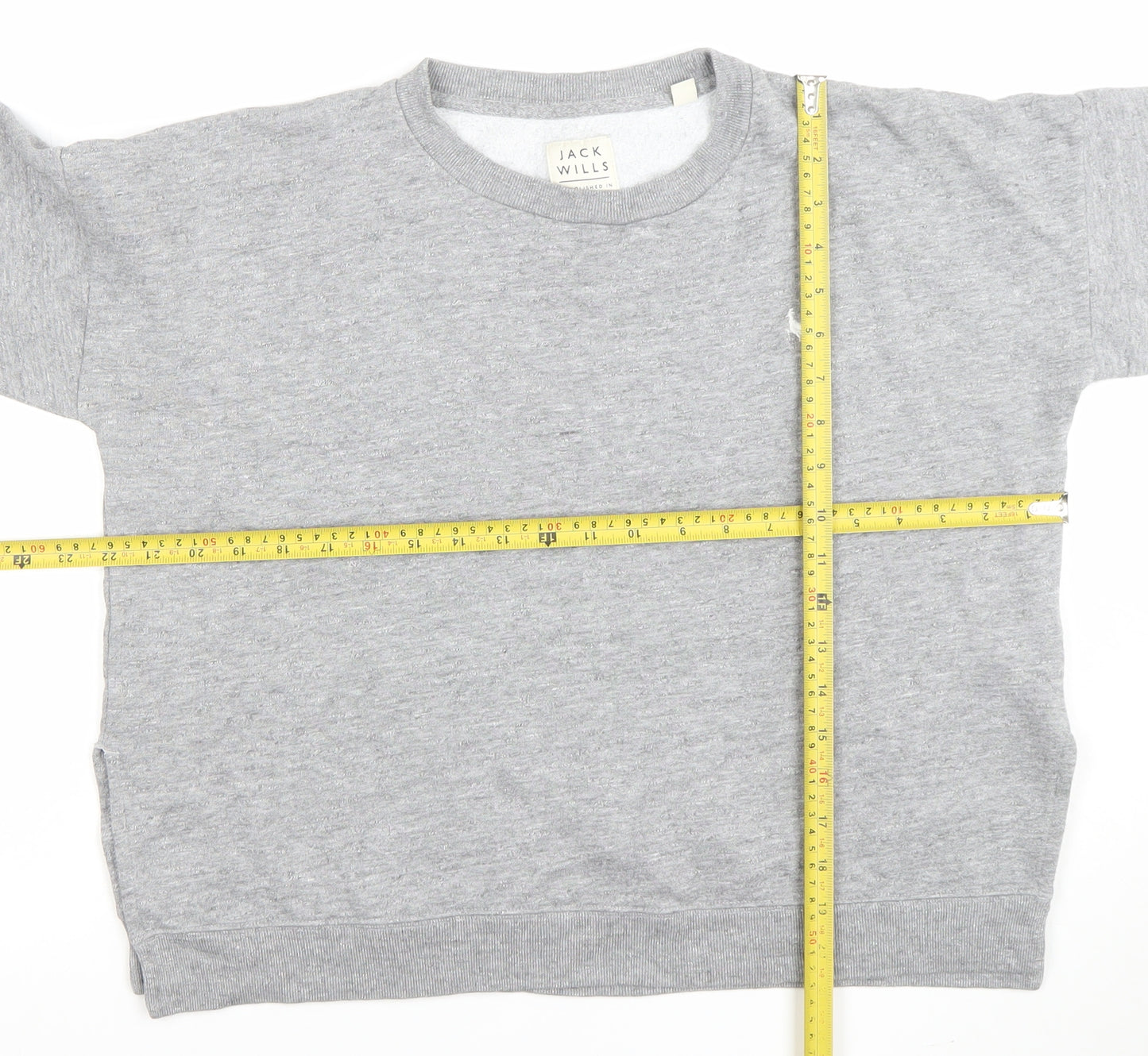 Jack Wills Women's Grey Crew Neck Pullover Sweatshirt UK 12