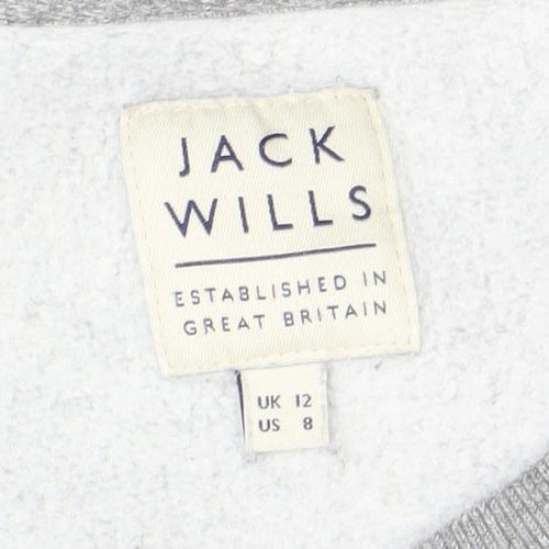 Jack Wills Women's Grey Crew Neck Pullover Sweatshirt UK 12