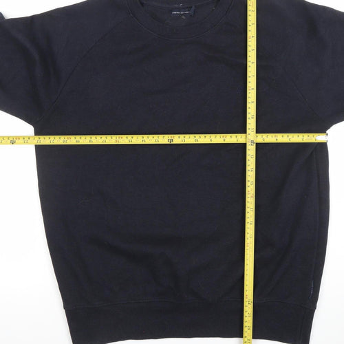 French Connection Men’s Black XL Crew Neck Cotton Sweatshirt