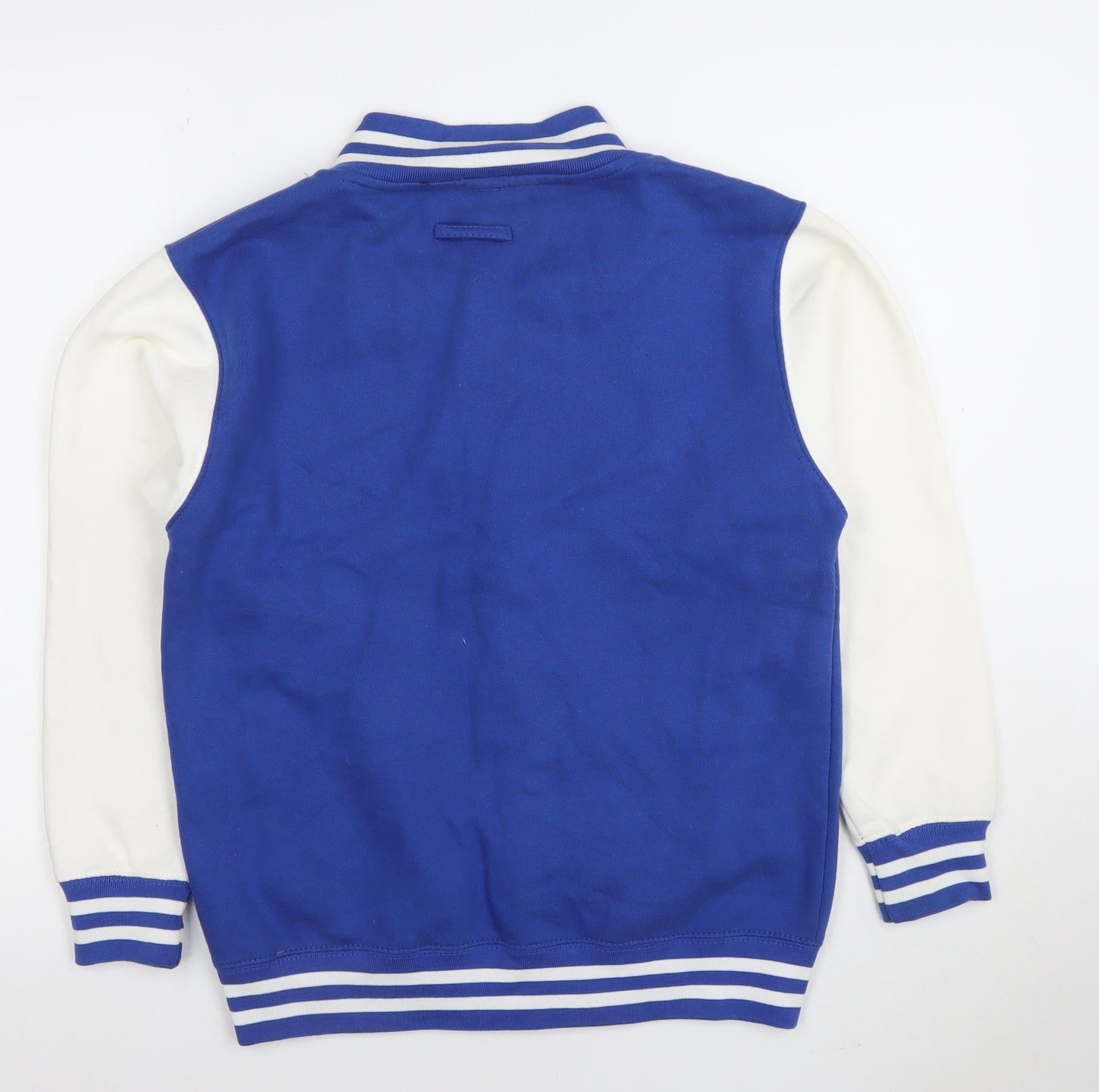 Leicester City Boys Blue Varsity Jacket 12-13 Years Cotton Blend Snap Front