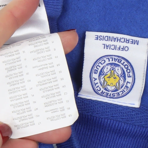 Leicester City Boys Blue Varsity Jacket 12-13 Years Cotton Blend Snap Front