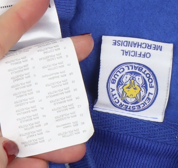 Leicester City Boys Blue Varsity Jacket 12-13 Years Cotton Blend Snap Front