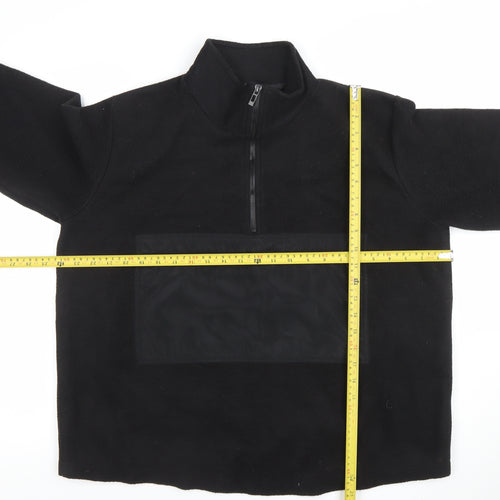 PrettyLittleThing Womens Black Size 6 Fleece 1/4 Zip Pullover Sweatshirt