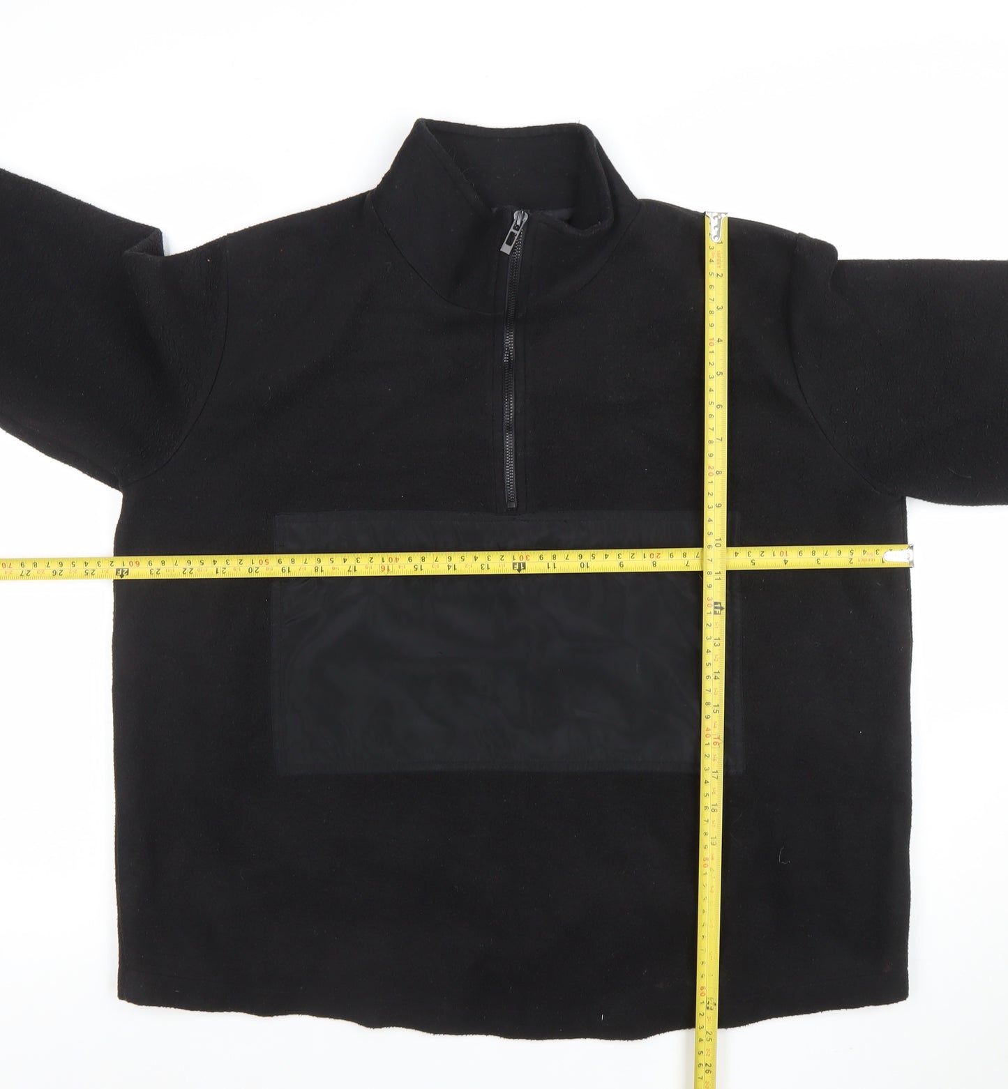 PrettyLittleThing Womens Black Size 6 Fleece 1/4 Zip Pullover Sweatshirt
