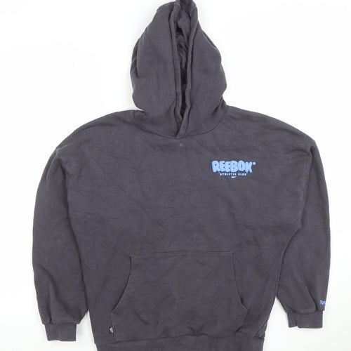 Reebok Boys Black Pullover Hoodie 11 Years Cotton Blend Athletic Club