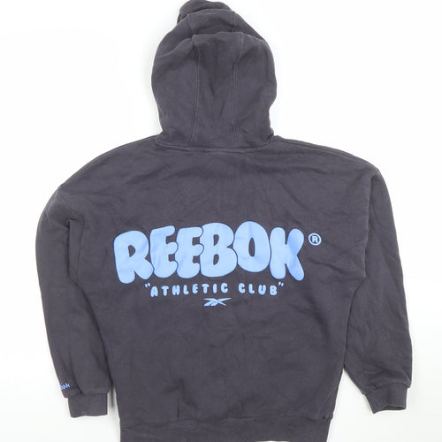 Reebok Boys Black Pullover Hoodie 11 Years Cotton Blend Athletic Club