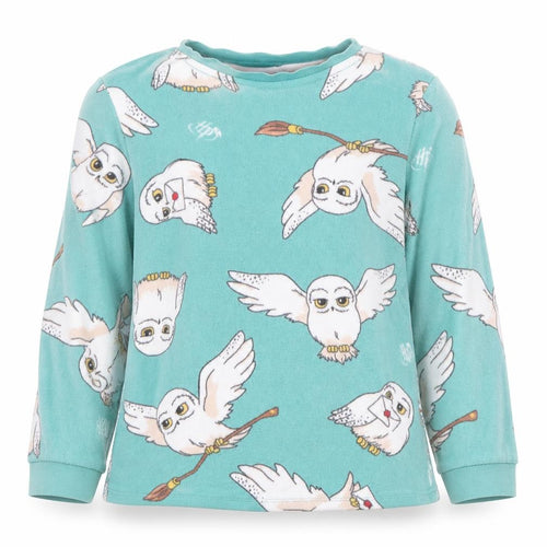 Marks and Spencer Girls Blue Harry Potter Hedwig Fleece Pyjama Top 9-10 Years