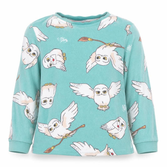 Marks and Spencer Girls Blue Harry Potter Hedwig Fleece Pyjama Top 9-10 Years