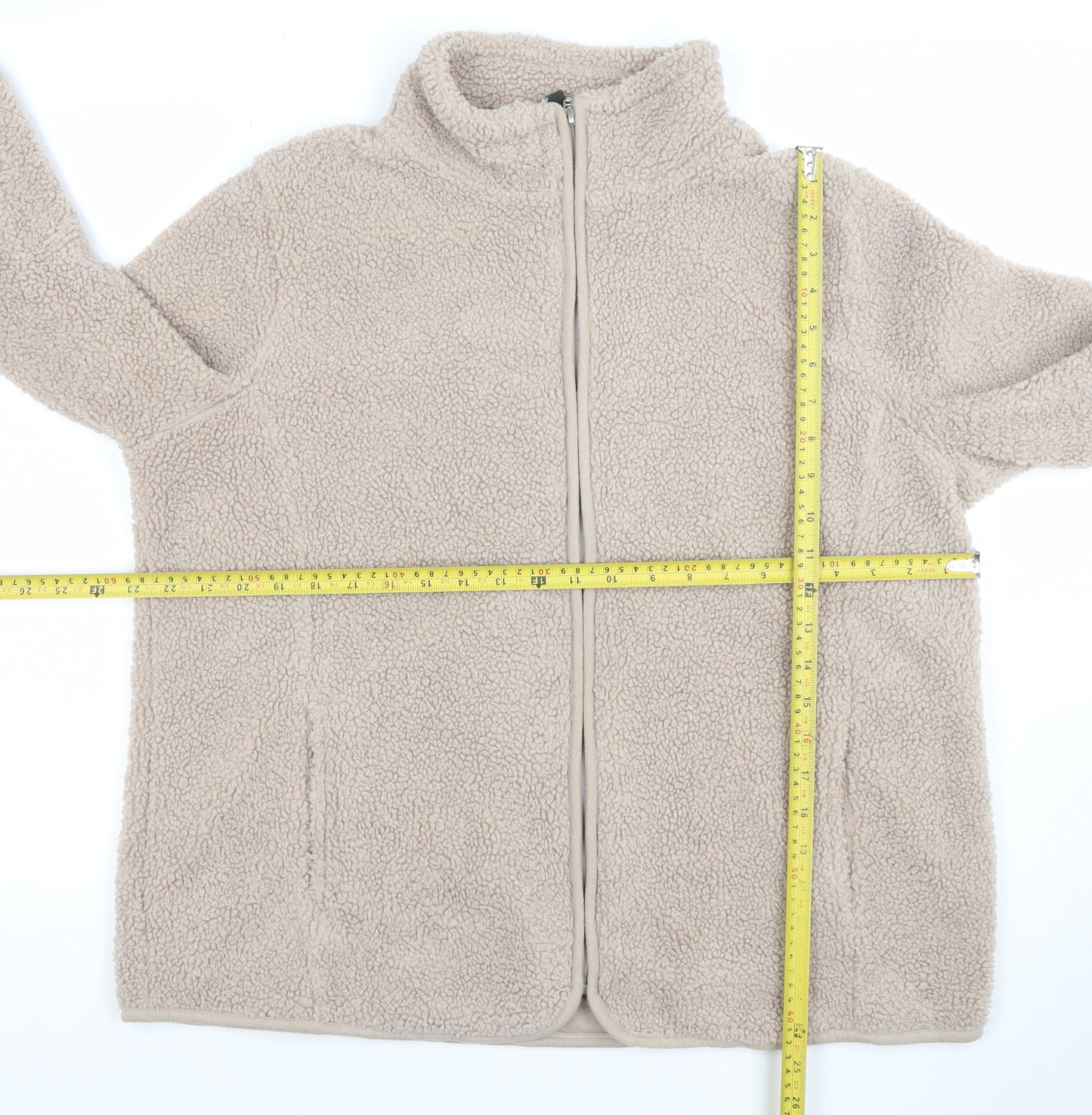 Bonmarche Women Beige Fleece Full Zip Jacket Size 18