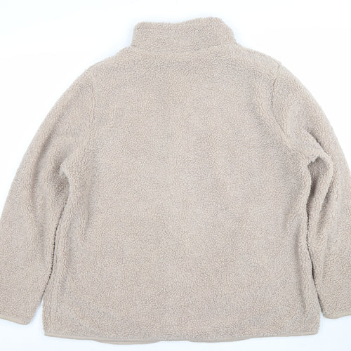 Bonmarche Women Beige Fleece Full Zip Jacket Size 18