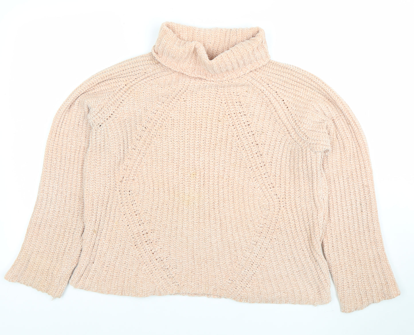 Tamnoon Women Beige Roll Neck Chunky Knit Jumper Size 2