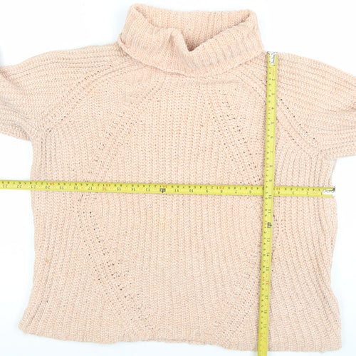 Tamnoon Women Beige Roll Neck Chunky Knit Jumper Size 2