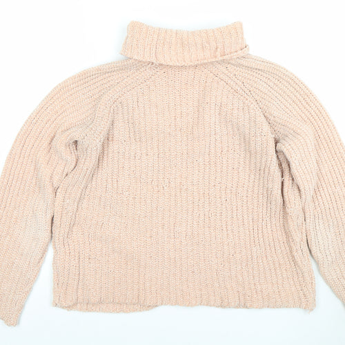 Tamnoon Women Beige Roll Neck Chunky Knit Jumper Size 2