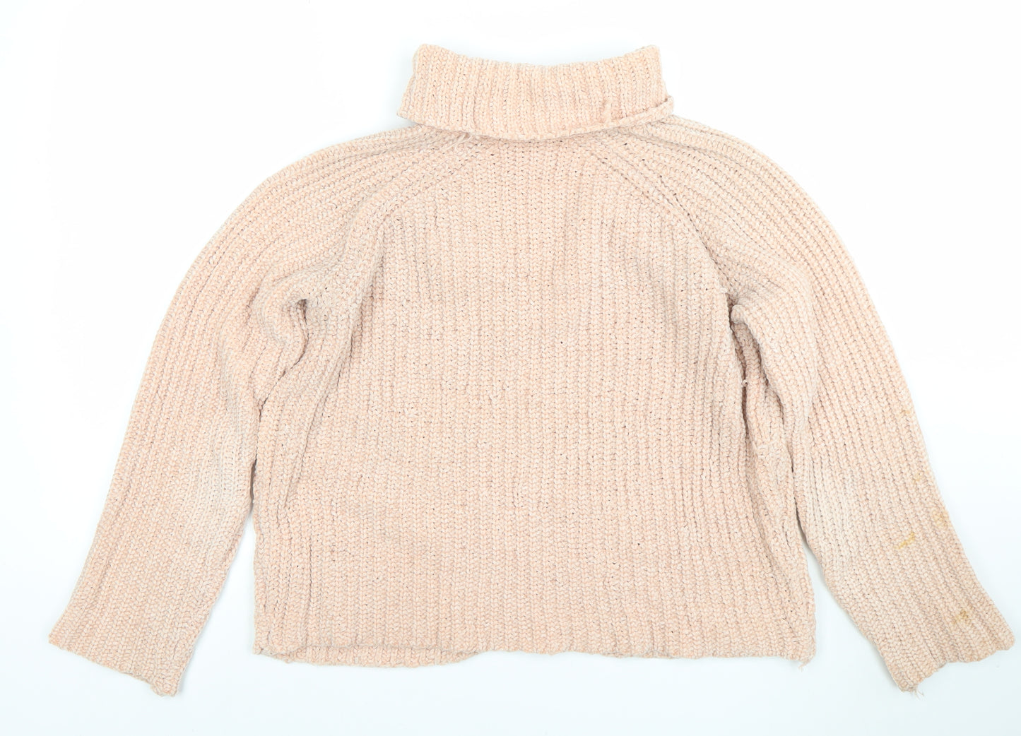 Tamnoon Women Beige Roll Neck Chunky Knit Jumper Size 2