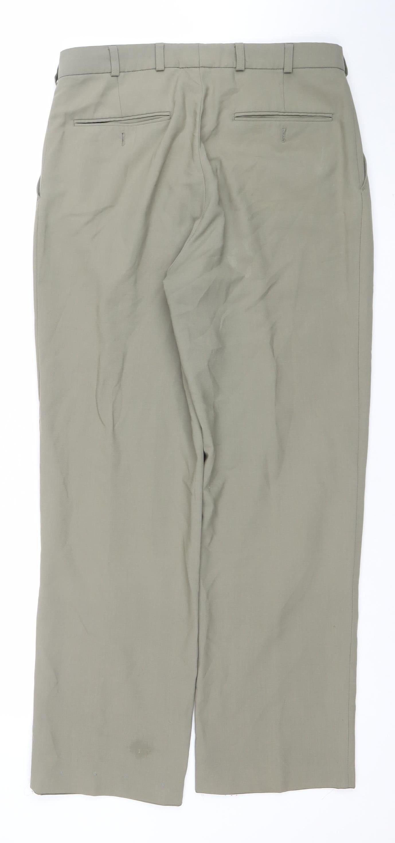 Marco Capelli Men's Beige Wool Blend Chino Trousers 32S