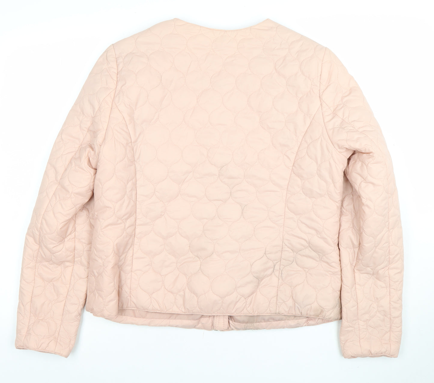 Debenhams Women Pink Quilted Zip Jacket Size 16 Lightweight