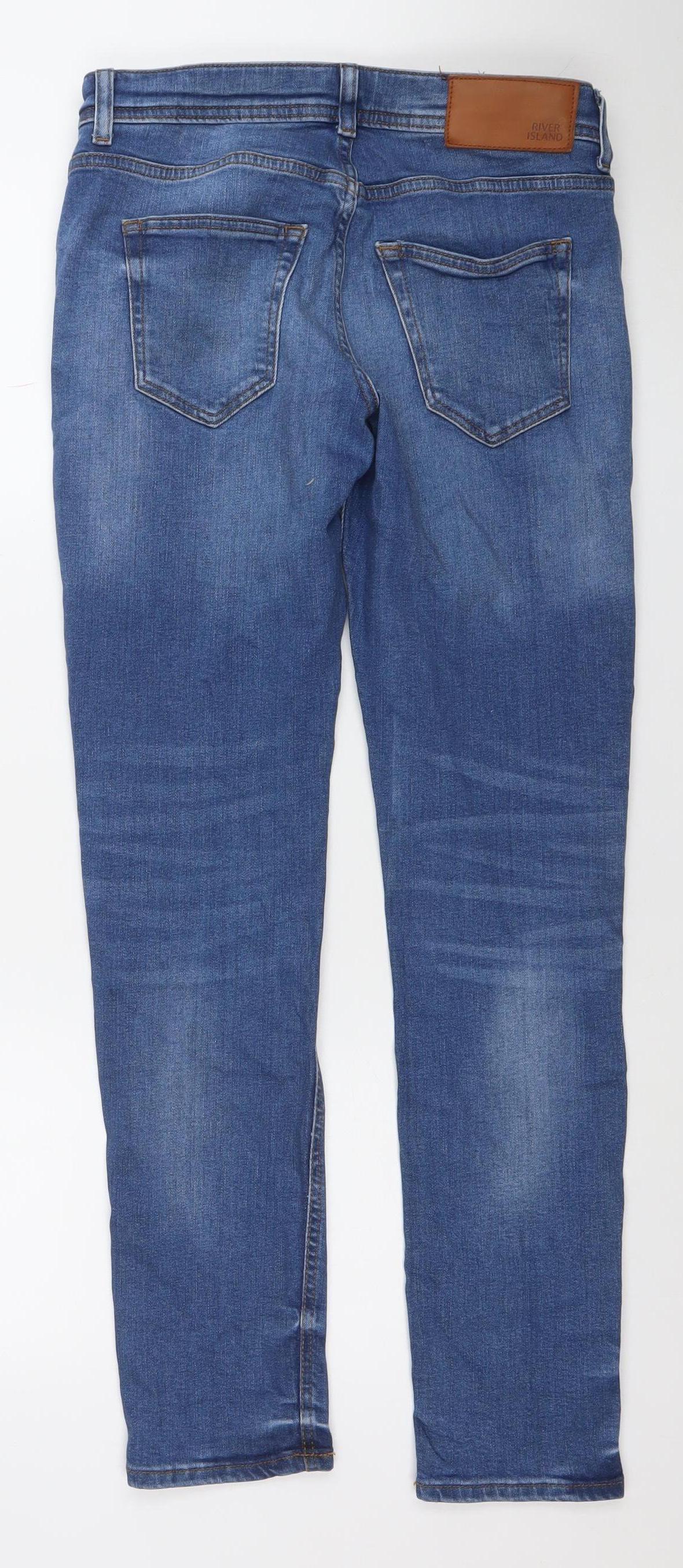 River Island Men's Blue Slim Fit Denim Jeans 28W 32L