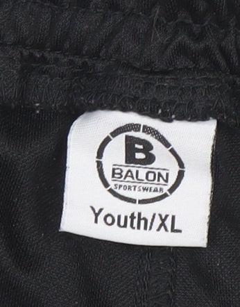 Balon Boys Black XL Football Track Pants 100% Polyester Zip Pockets