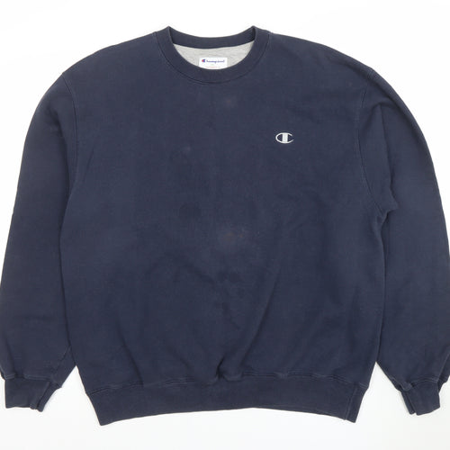 Champion Men's Blue Crew Neck Pullover Sweatshirt L Regular Fit