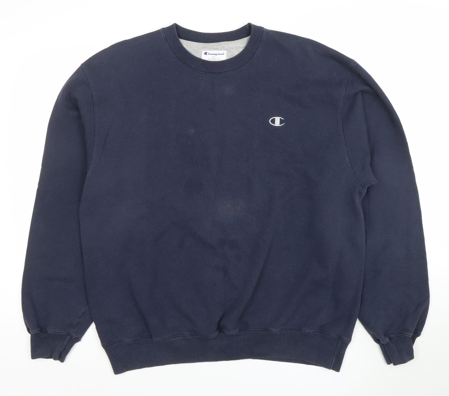 Champion Men's Blue Crew Neck Pullover Sweatshirt L Regular Fit