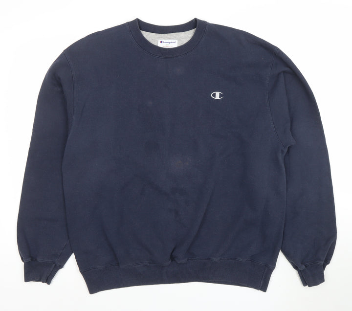 Champion Men's Blue Crew Neck Pullover Sweatshirt L Regular Fit