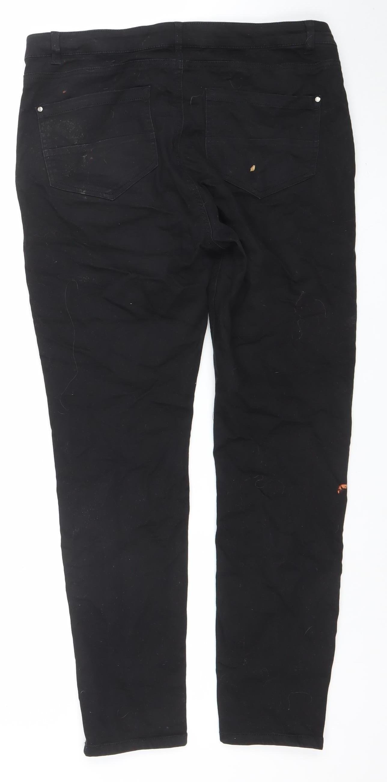 FREE/QUENT Women's Black Skinny Jeans XL Stretch Zip Detail
