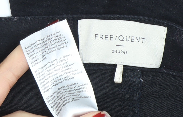 FREE/QUENT Women's Black Skinny Jeans XL Stretch Zip Detail