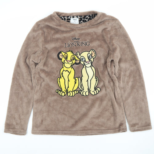 Disney The Lion King Women's Brown Fleece Long Sleeve Nightshirt Size 10-12