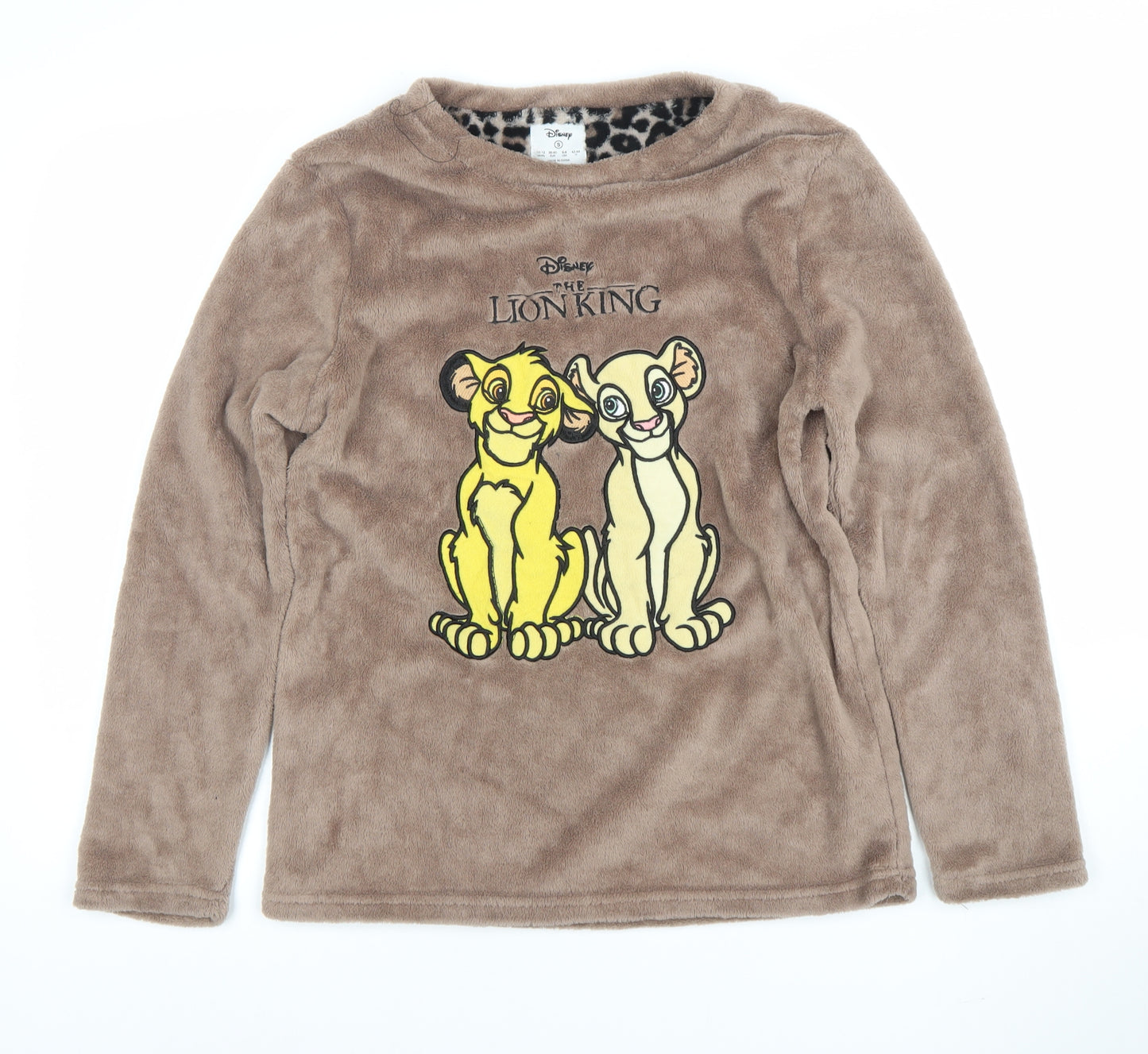 Disney The Lion King Women's Brown Fleece Long Sleeve Nightshirt Size 10-12