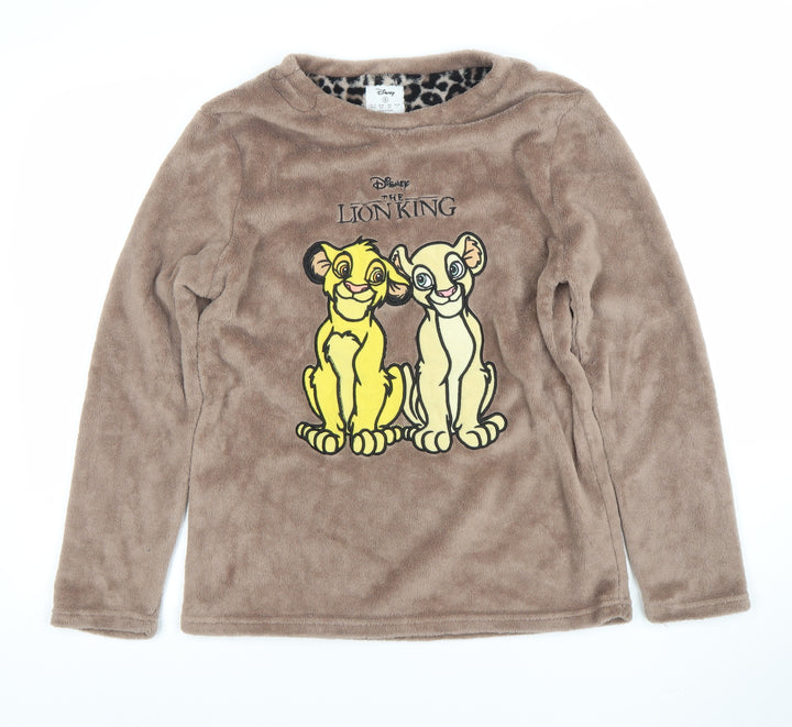 Disney The Lion King Women's Brown Fleece Long Sleeve Nightshirt Size 10-12