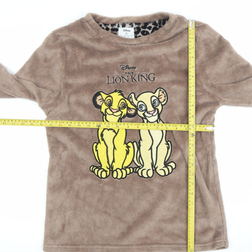Disney The Lion King Women's Brown Fleece Long Sleeve Nightshirt Size 10-12