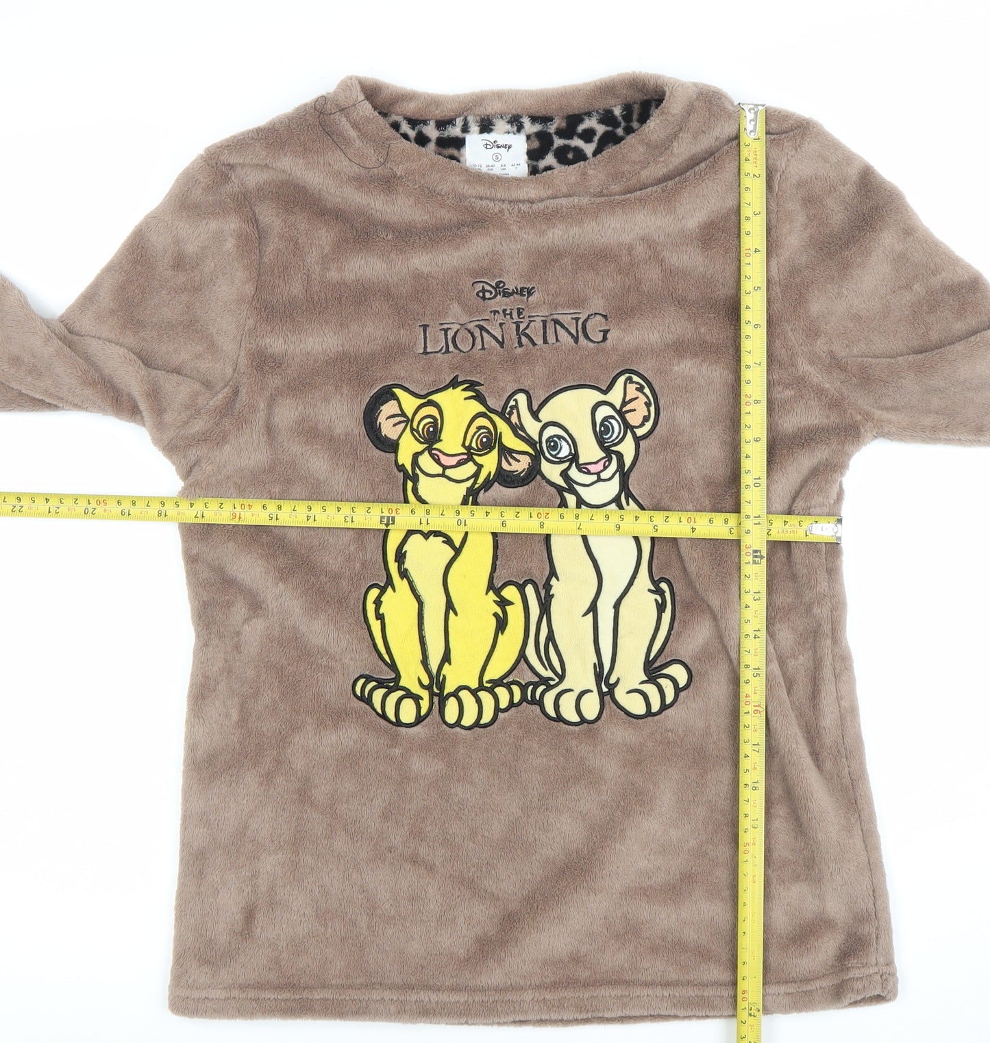 Disney The Lion King Women's Brown Fleece Long Sleeve Nightshirt Size 10-12