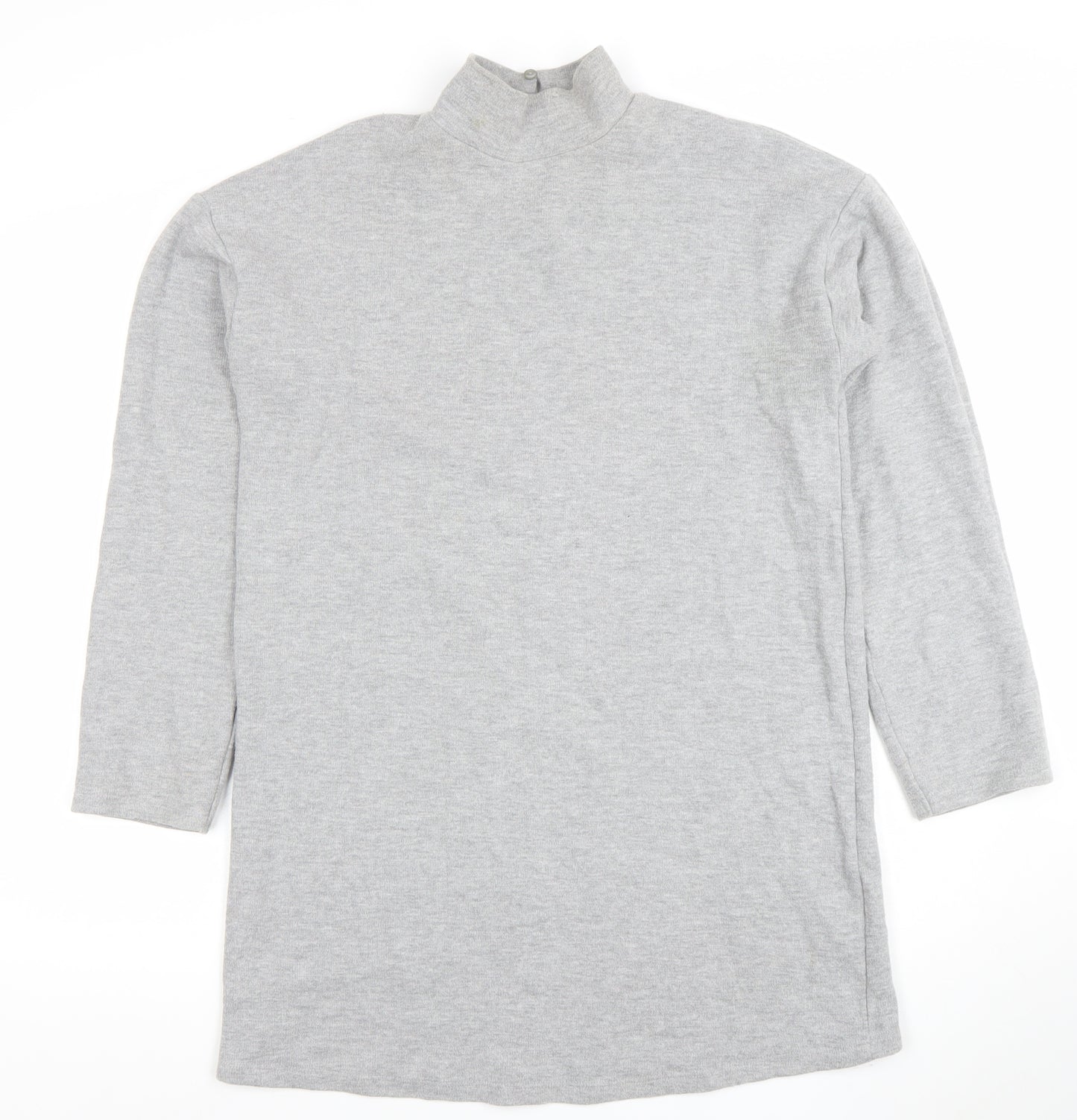 New Look Women's Grey Mock Neck Long Sleeve Tunic Sweatshirt Size S