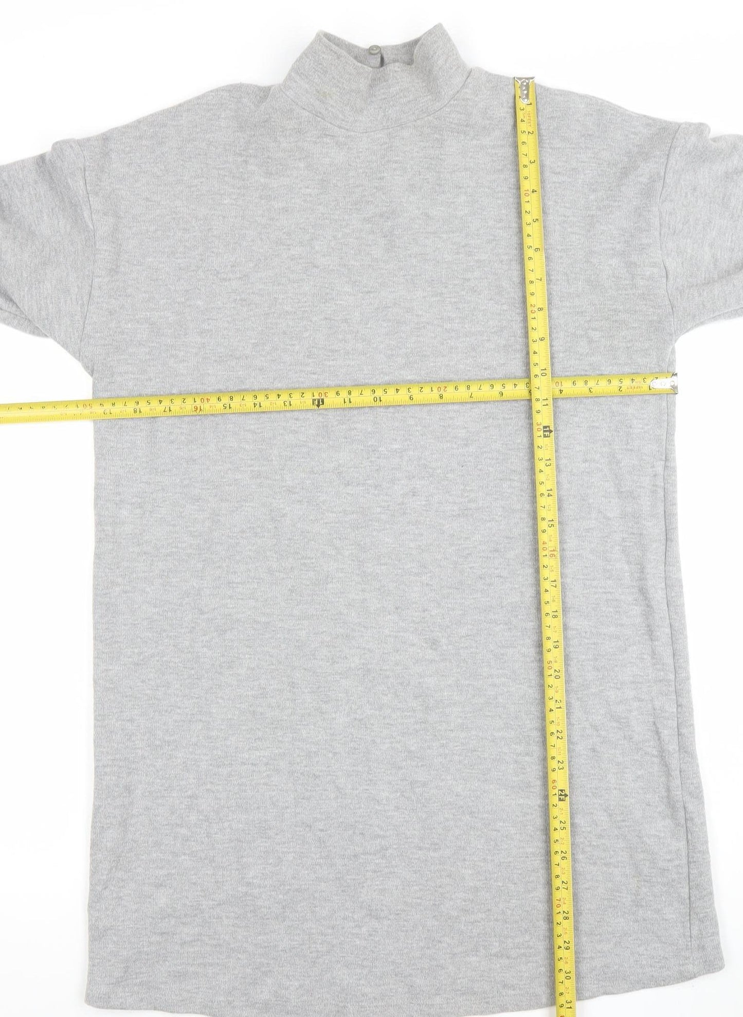 New Look Women's Grey Mock Neck Long Sleeve Tunic Sweatshirt Size S