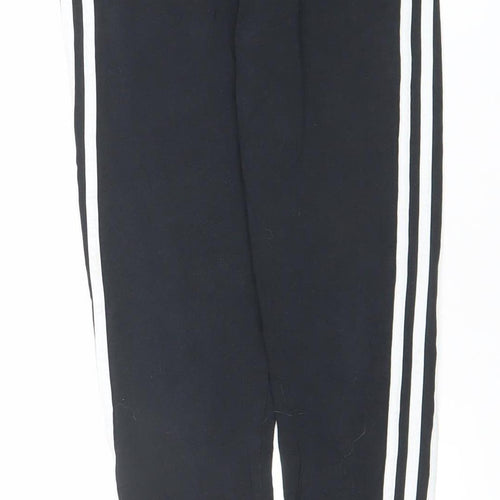 Adidas Womens Black Size 10 Slim Fit Side Stripe Active Leggings