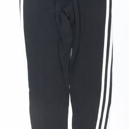 Adidas Womens Black Size 10 Slim Fit Side Stripe Active Leggings