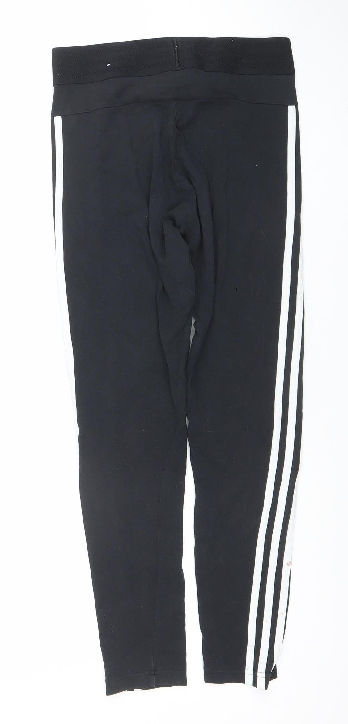 Adidas Womens Black Size 10 Slim Fit Side Stripe Active Leggings