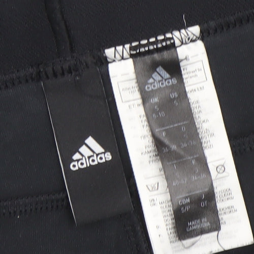 Adidas Womens Black Size 10 Slim Fit Side Stripe Active Leggings