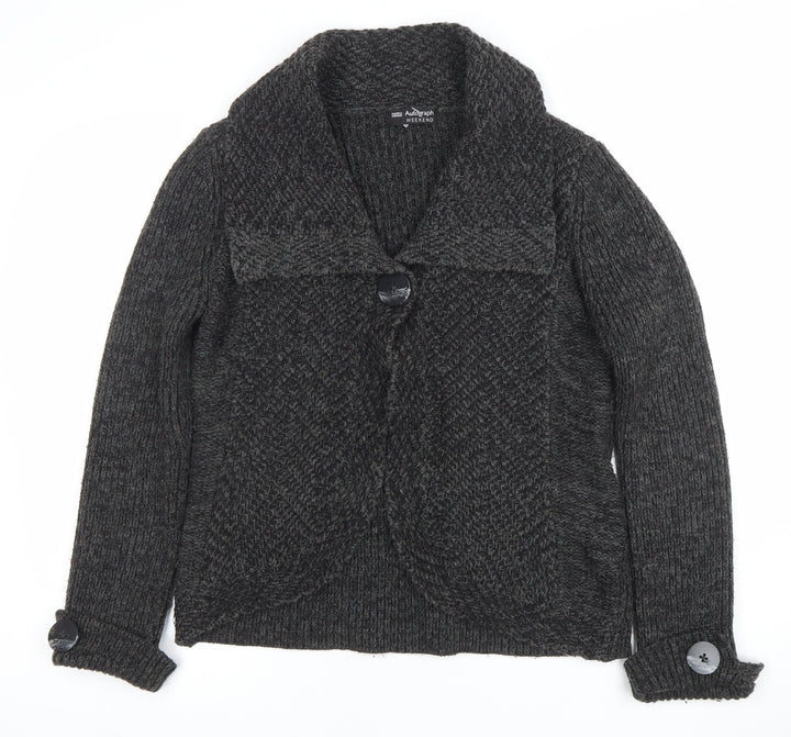 Marks & Spencer Women’s Grey Chunky Knit Cardigan Size 12 Long Sleeve
