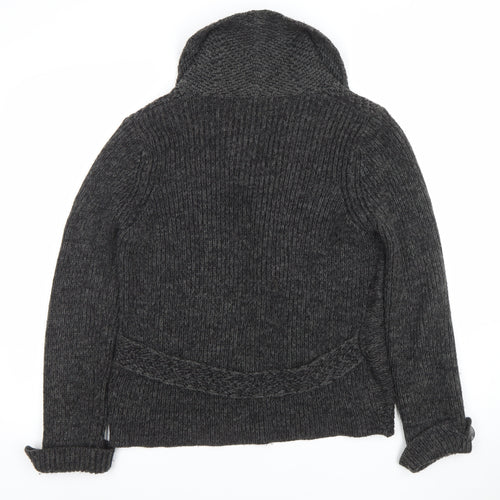 Marks & Spencer Women’s Grey Chunky Knit Cardigan Size 12 Long Sleeve