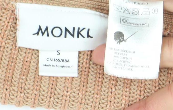 Monki Women's Beige V-Neck Chunky Knit Cardigan Size S