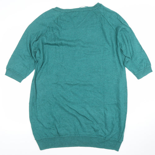 Next Women Green 3/4 Sleeve Scoop Neck Pullover Jumper Size 18