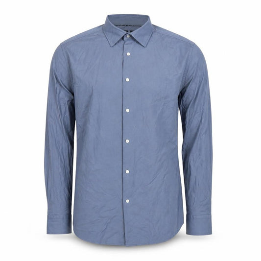 BOSS Men's Blue Slim Fit Long Sleeve Formal Dress Shirt Size M 40cm