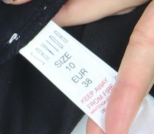 Savida Women’s Black Skinny Stretch Jeans Size 10 Ankle Zip