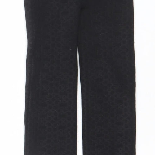 Barbie Women Black M Leggings Stretch Embossed Logo Thermal Winter