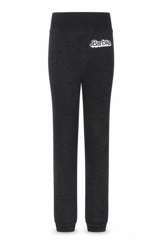 Barbie Women Black M Leggings Stretch Embossed Logo Thermal Winter
