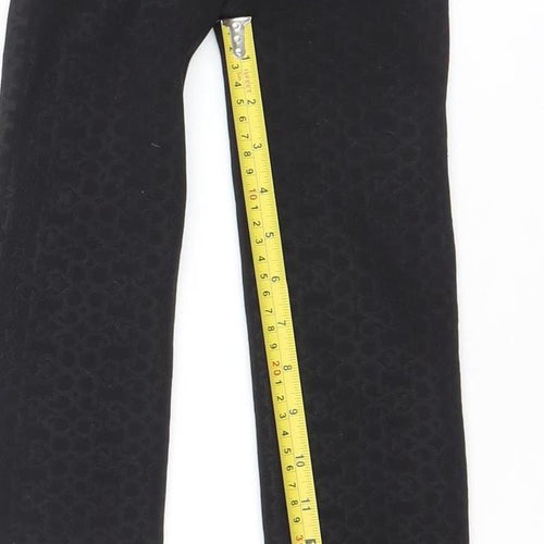 Barbie Women Black M Leggings Stretch Embossed Logo Thermal Winter
